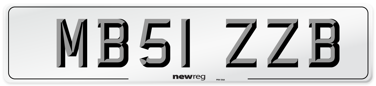 MB51 ZZB Number Plate from New Reg